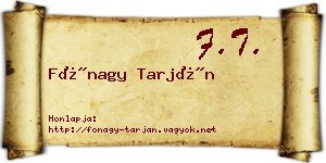 Fónagy Tarján névjegykártya